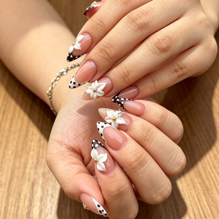 Artistic Floral Stiletto Press-On Nails Kalsten