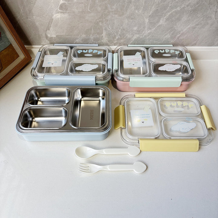 Multi-Compartment Lunch Box with Utensils