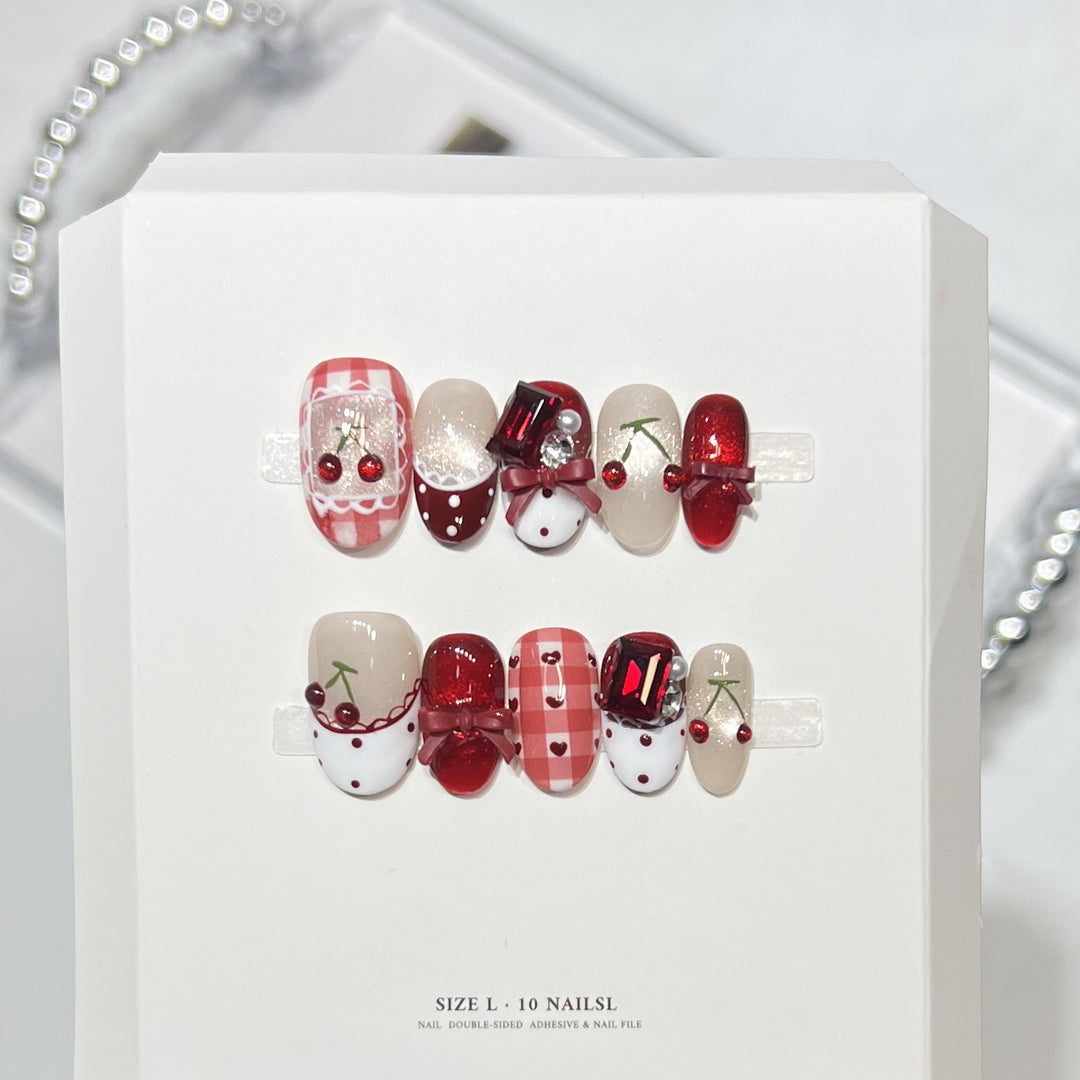 Themed Press-On Nail Art Set with Hello Kitty Designs Kalsten