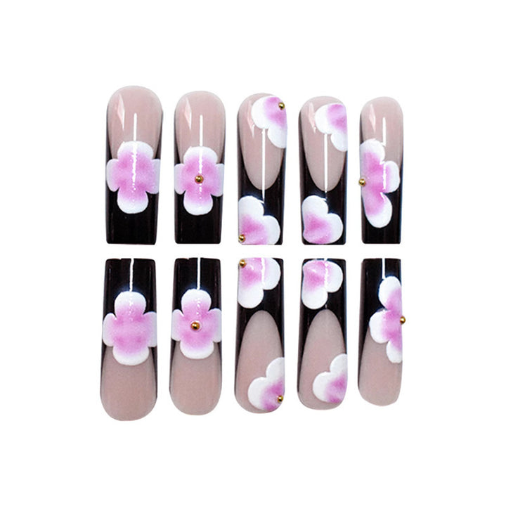 Floral-Embellished Long Press-On Nails Kalsten