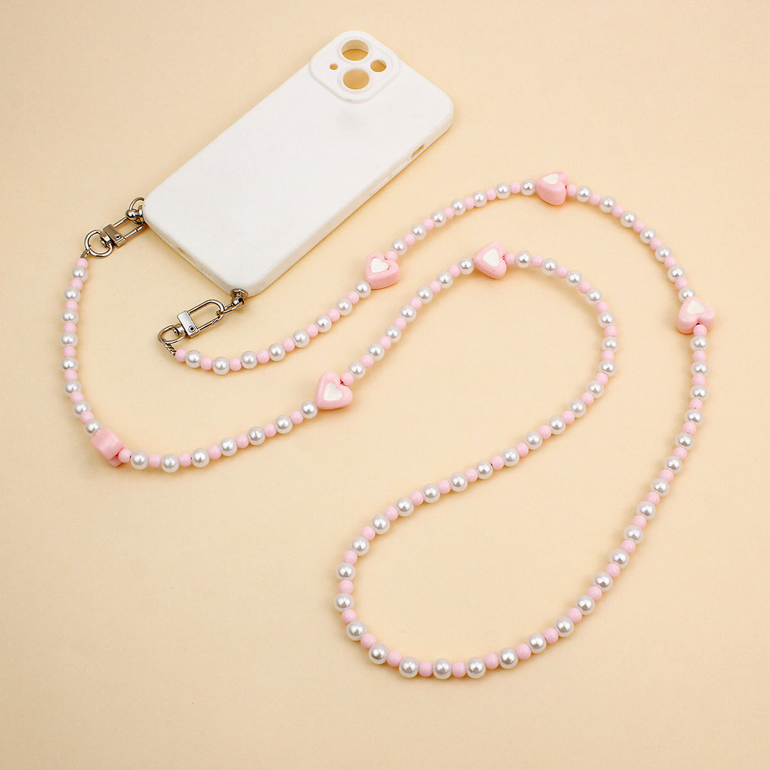 Heart-Embellished Beaded Eyewear Chain Kalsten