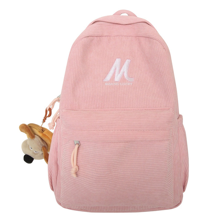 Casual Plush Textured School Backpack Kalsten