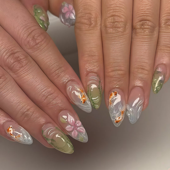 Artificial nails with floral designs Kalsten