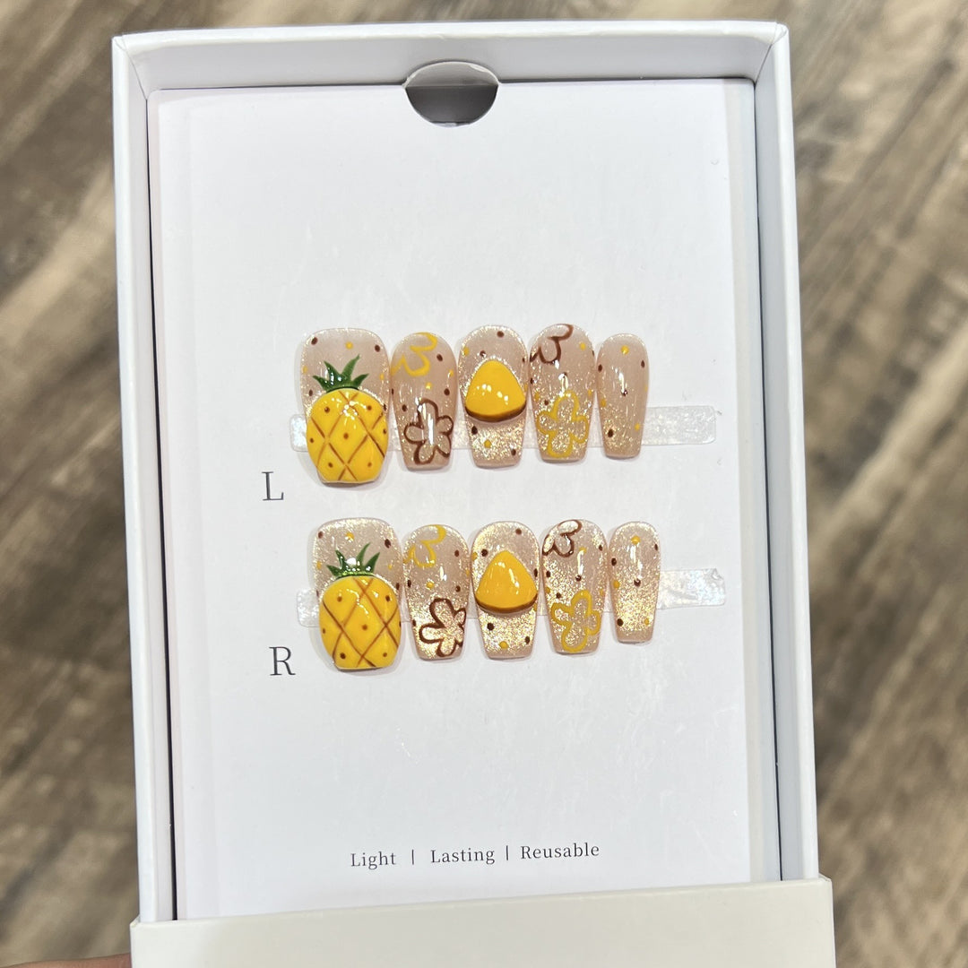 Tropical Fruit-Themed Press-On Nail Set Kalsten