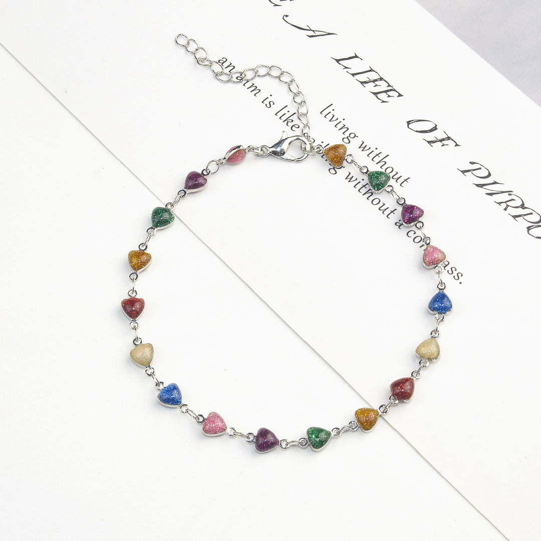 Heart-Shaped Beaded Anklet Kalsten