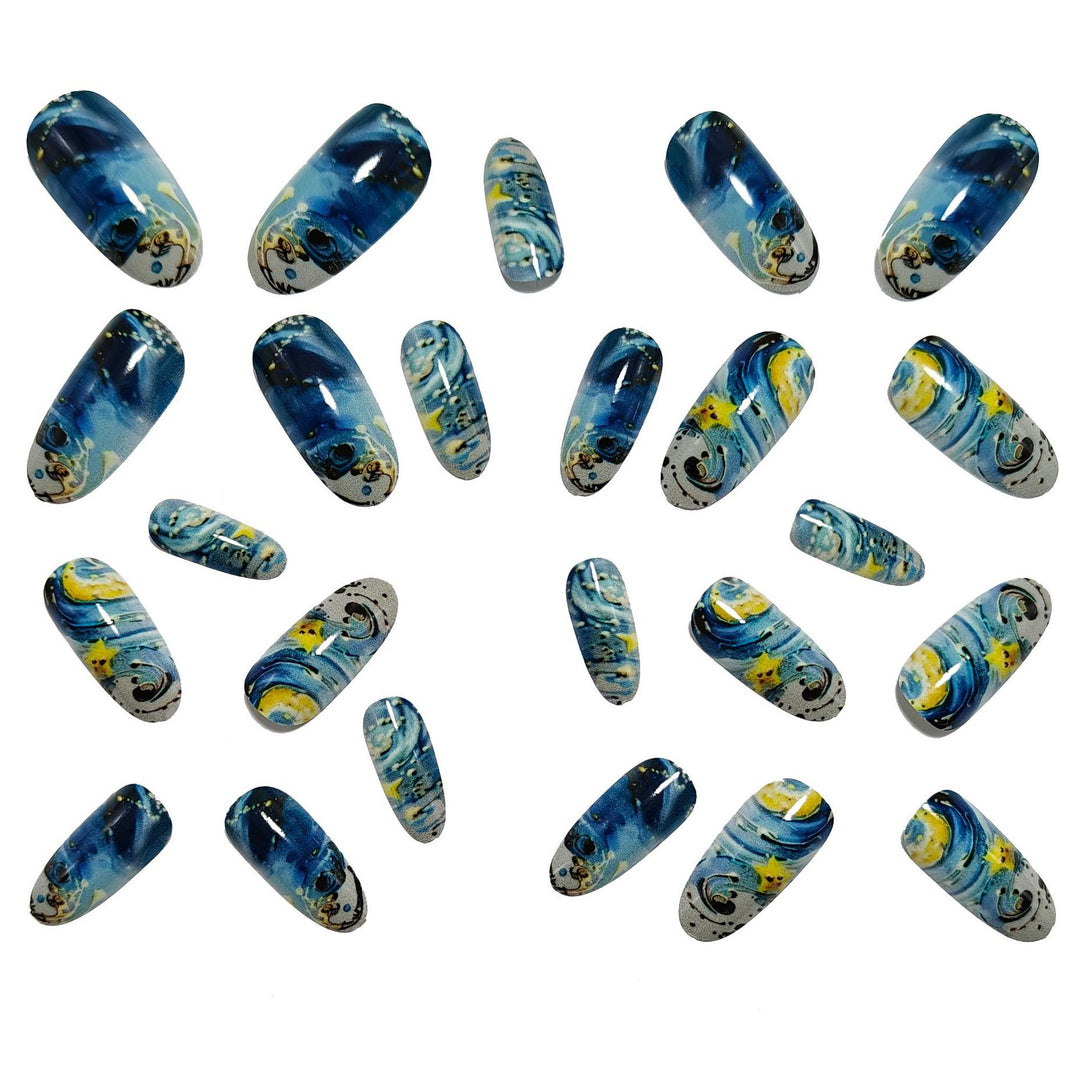 Creative art nails in star and moon design Kalsten