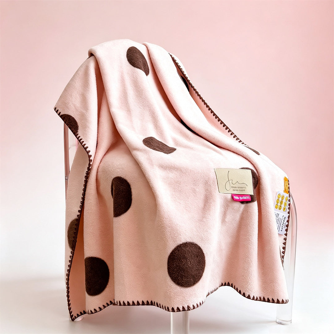 Polka Dot Fleece Throw Blanket