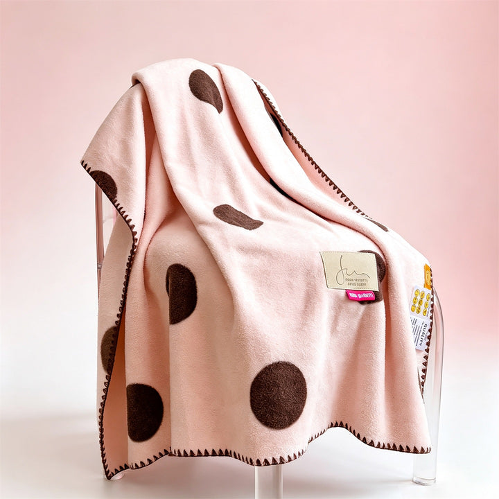 Polka Dot Fleece Throw Blanket