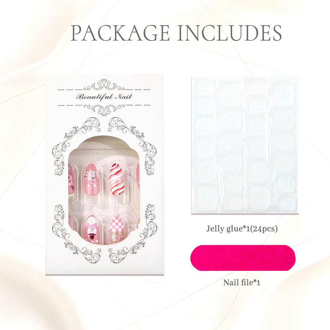 Festive Decorative Press-On Nail Set