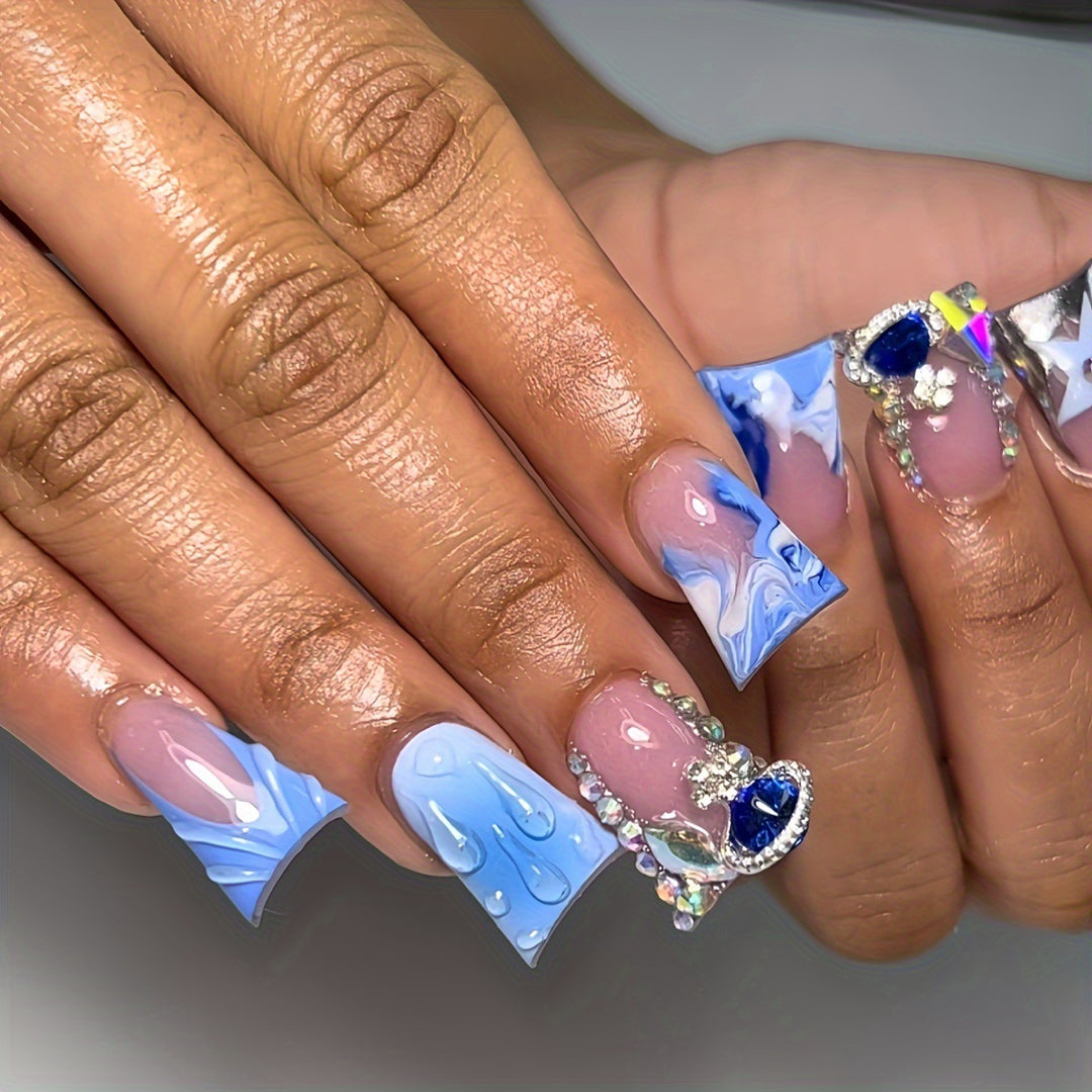 Artistic Water Droplet Press-On Nails Kalsten