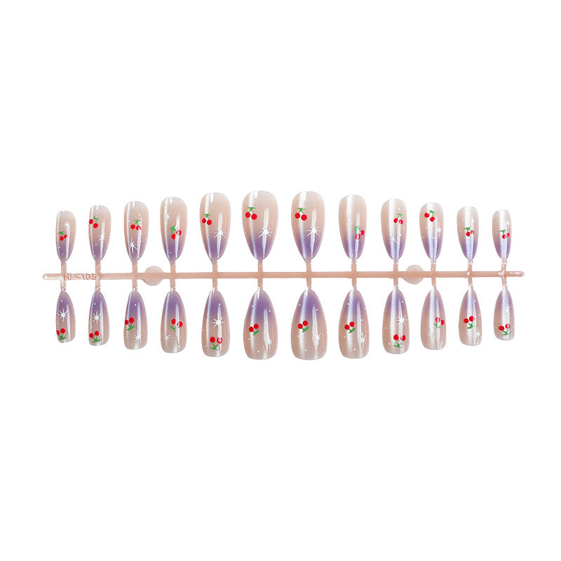 Cherry Blossom Themed Press-On Nail Art Kalsten