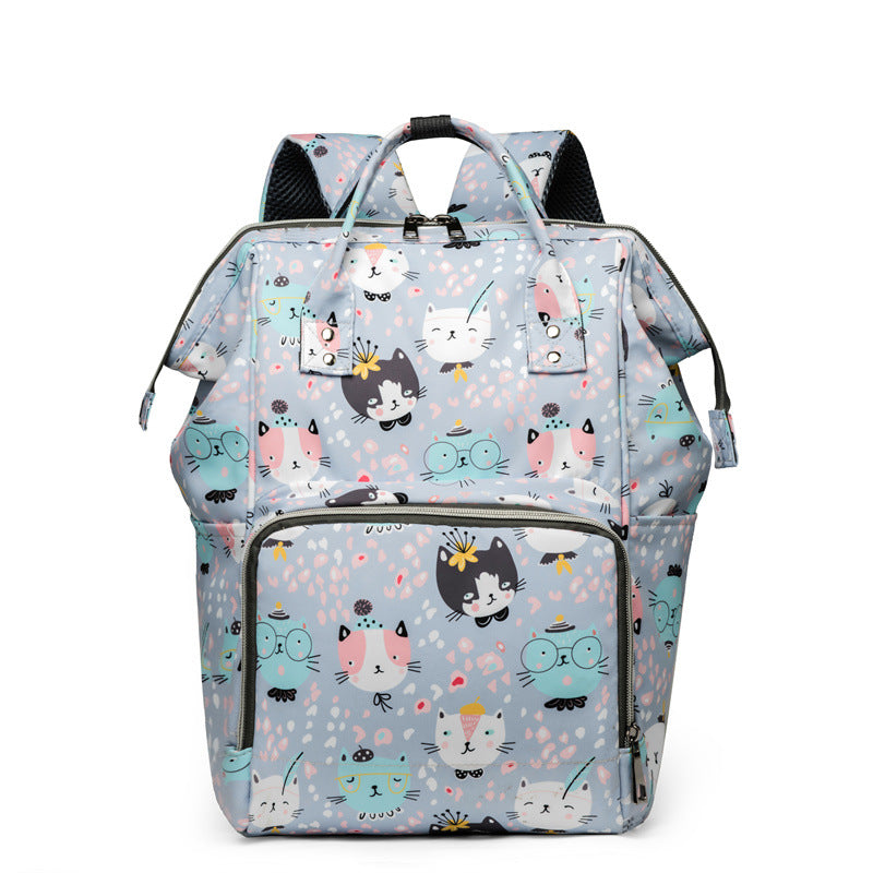 Cat-Themed Multi-Compartment Backpack Kalsten