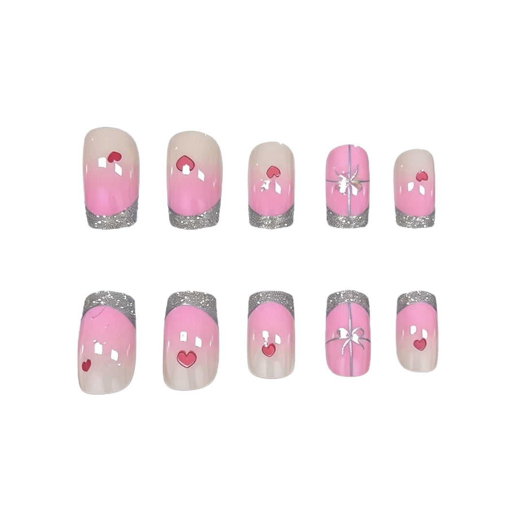 Decorative Heart and Glitter Nail Enhancements Kalsten