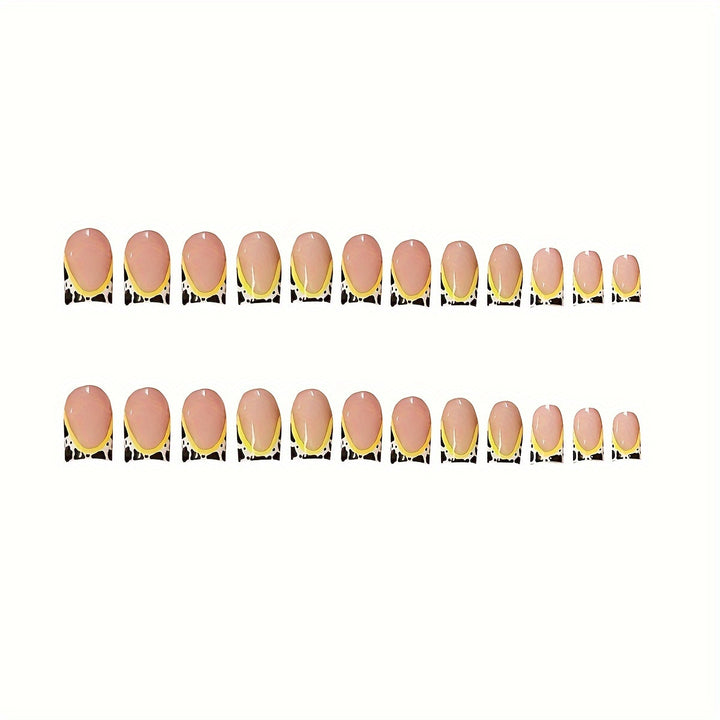 Artistic Yellow-Accent Nail Art Set Kalsten