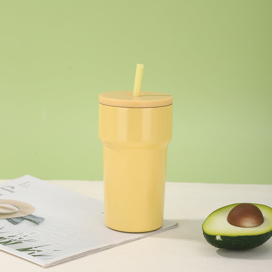 Unisex Insulated Drinking Cup with Dust Protection Lid and Straw Kalsten