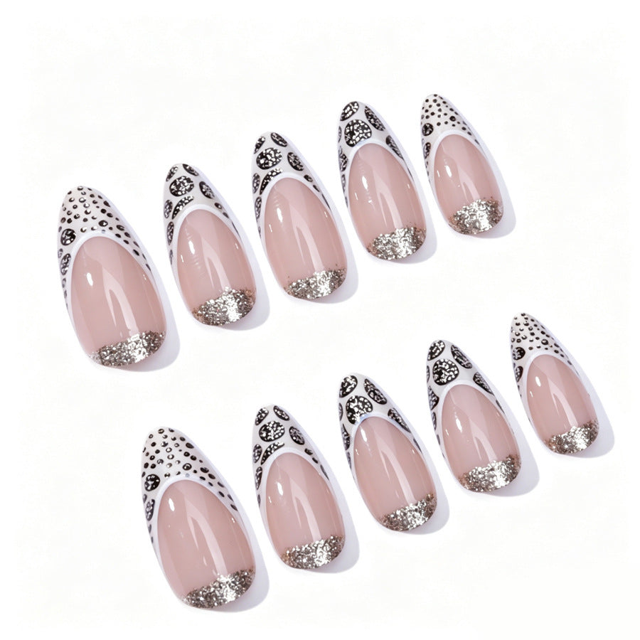 Exquisite artificial nail creation with glitter and unique design Kalsten