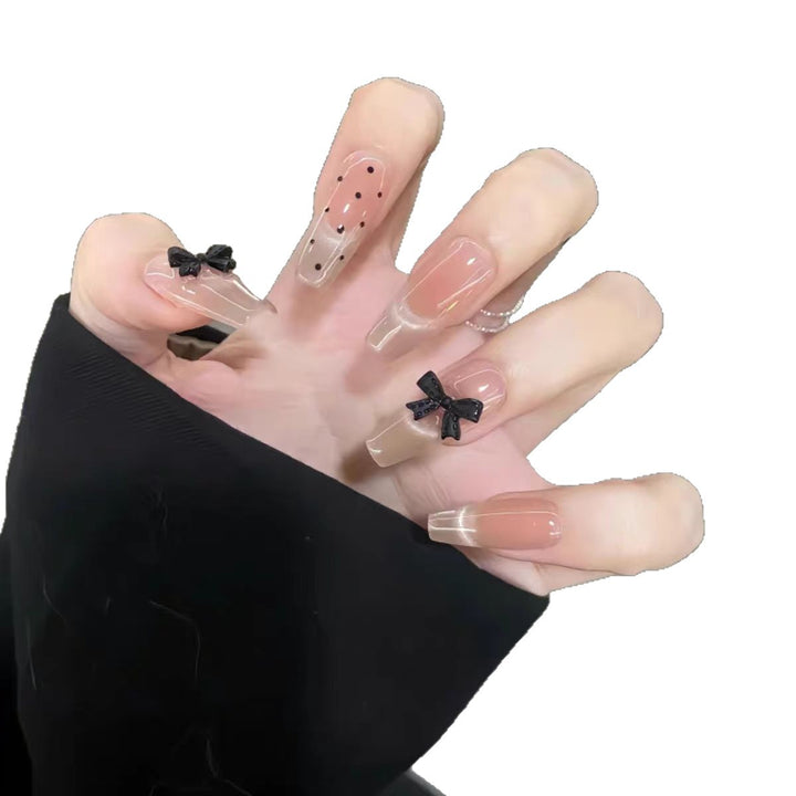 Artistic Long Stiletto Press-On Nails with Bow Accents Kalsten