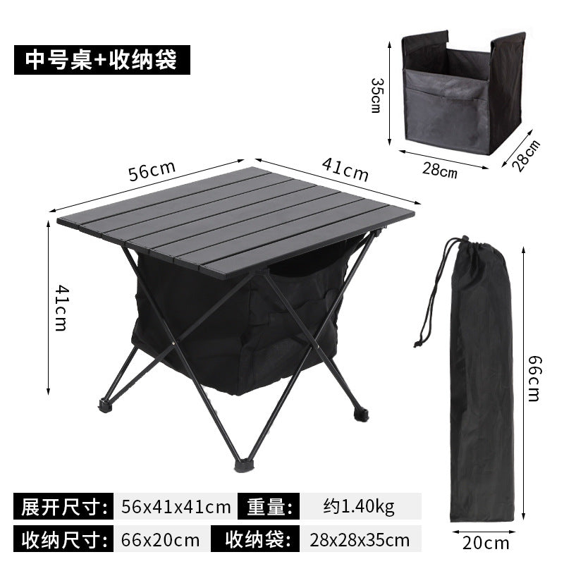 Foldable Camping Table With Integrated Storage Kalsten