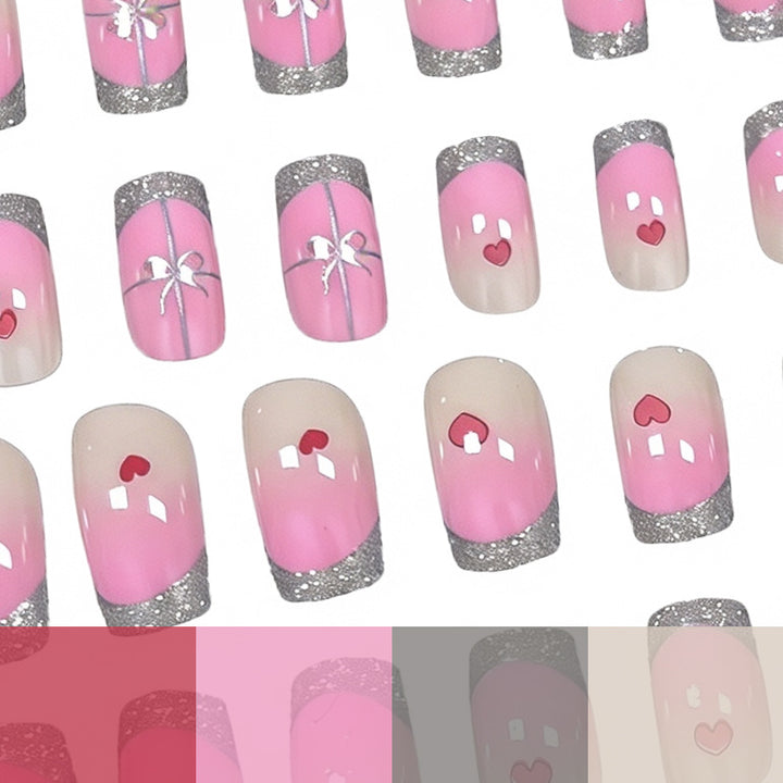 Decorative Heart and Glitter Nail Enhancements Kalsten