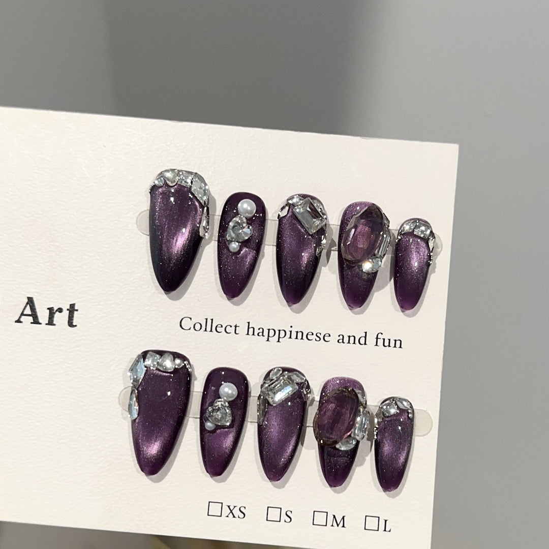 Decorative Rhinestone-Accent Press-On Nail Set