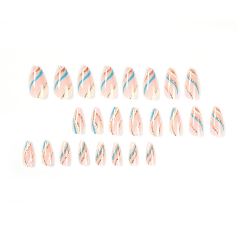 Artistic nail art with metallic accents and abstract designs Kalsten