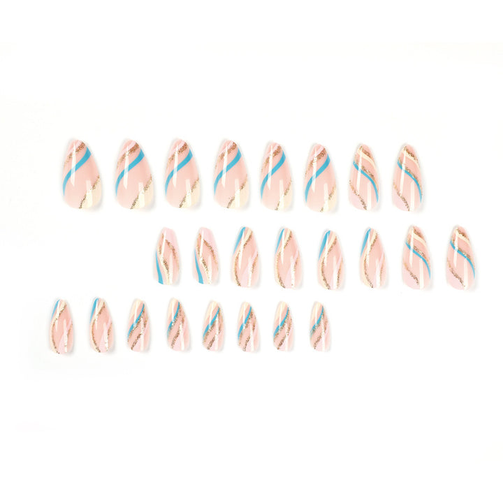 Artistic nail art with metallic accents and abstract designs Kalsten