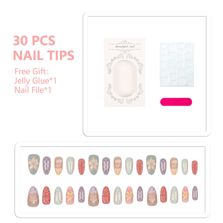 Artistic Press-On Nail Tips Set
