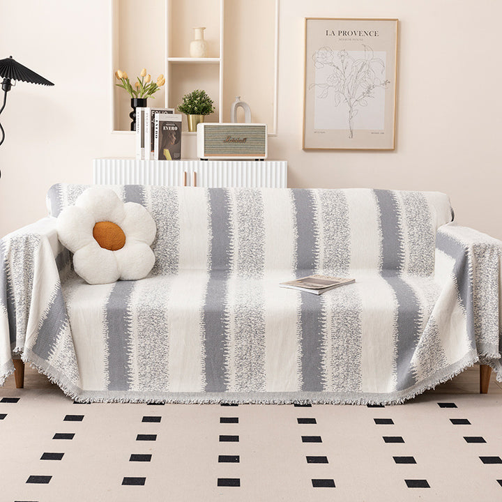 Textured Striped Throw Blanket