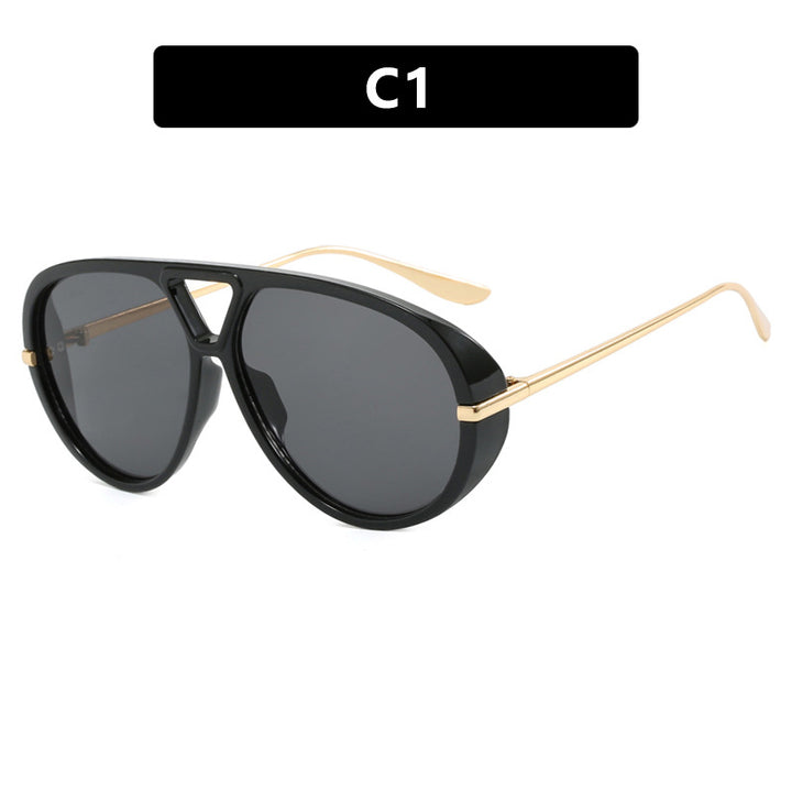 Women's oversized sunglasses with elegant plastic frame and mirrored lenses Kalsten
