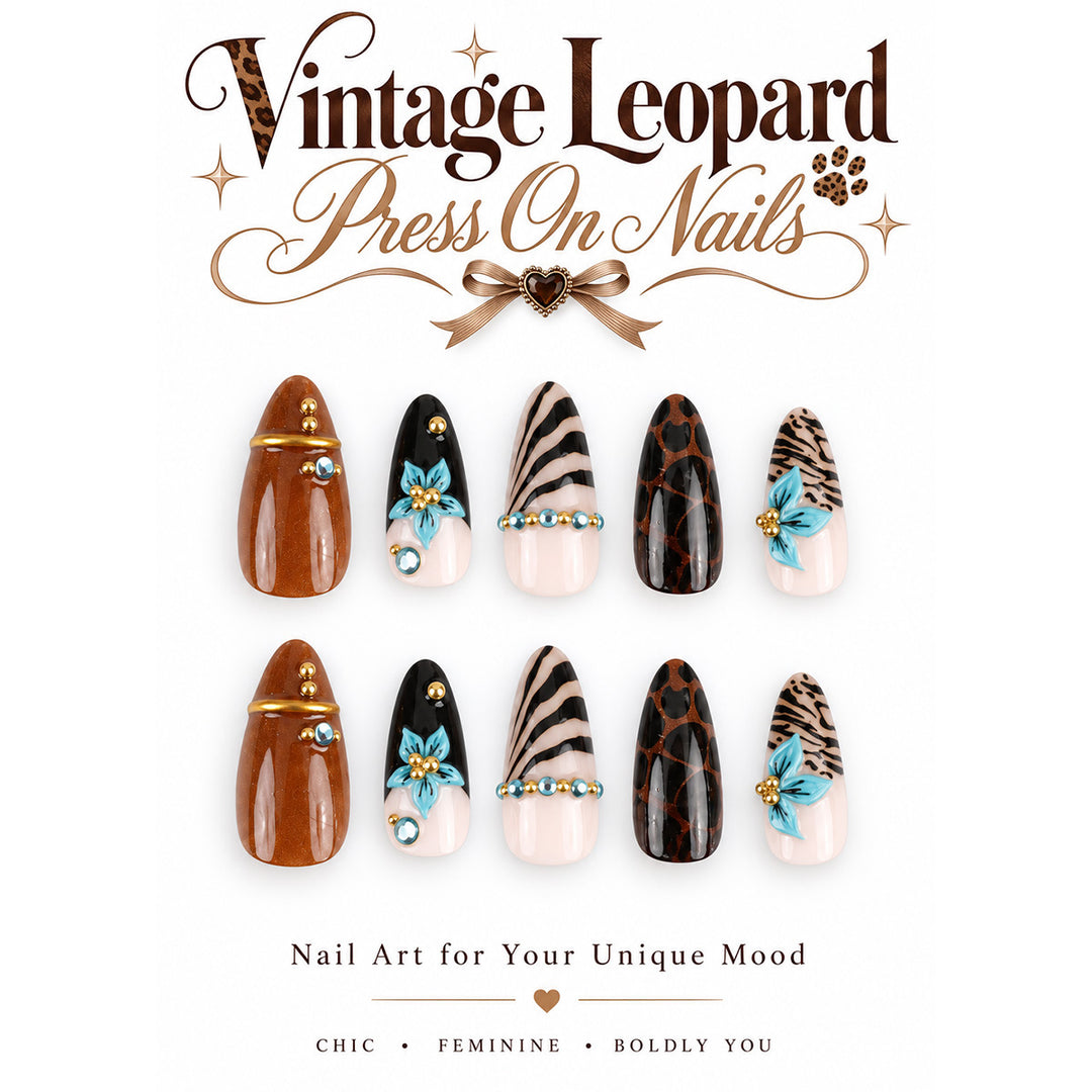 Trendy 3D Floral Stiletto Nail Set