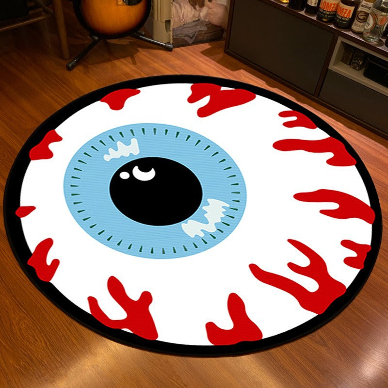 Artistic Skeleton and Spider-Themed Area Rug