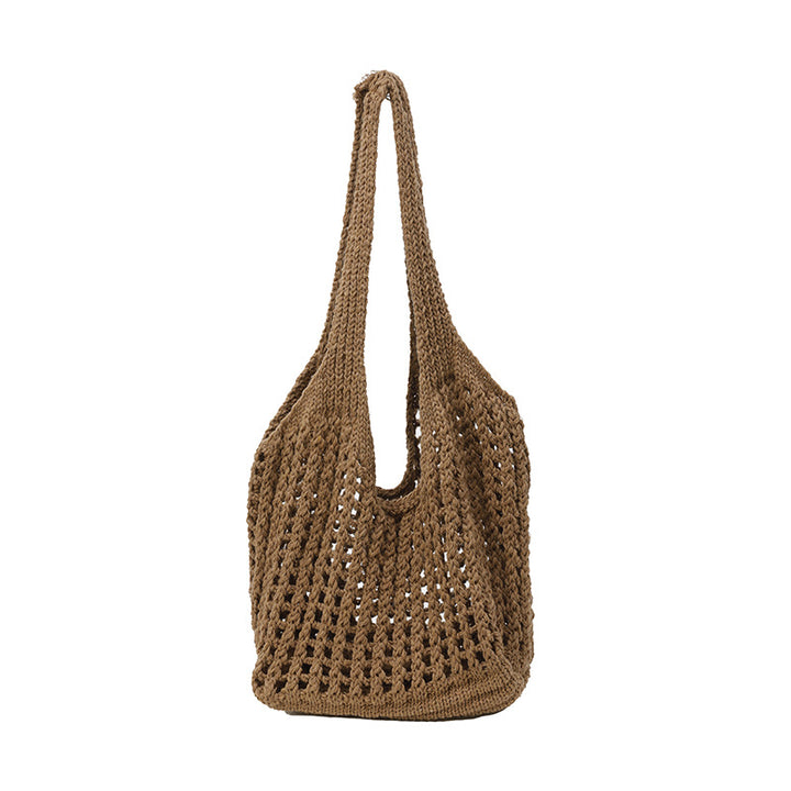 Floral Embellished Crochet Tote