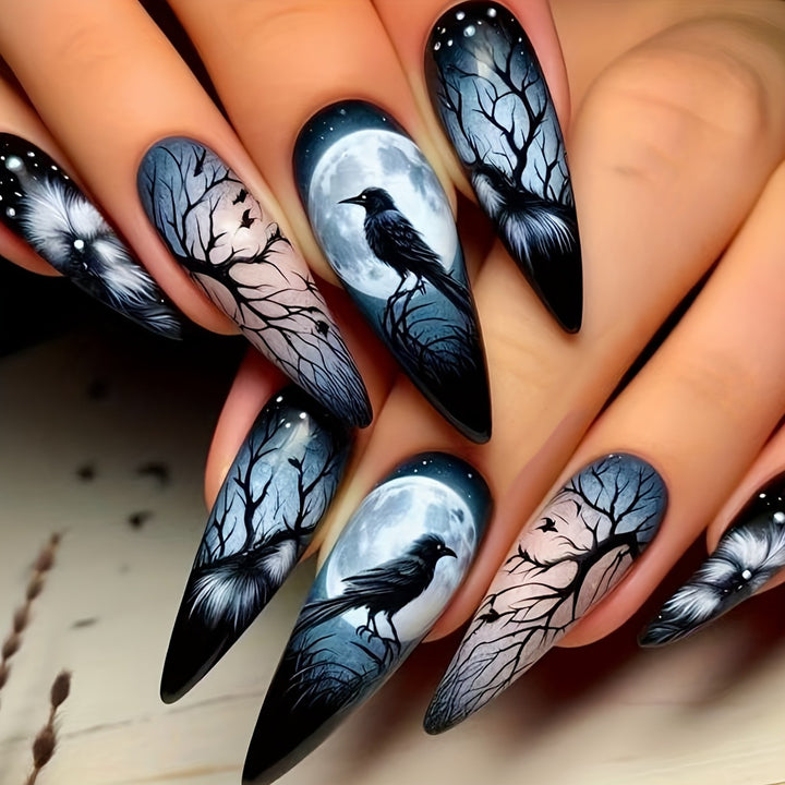 Artistic Midnight Theme Nail Art Kalsten