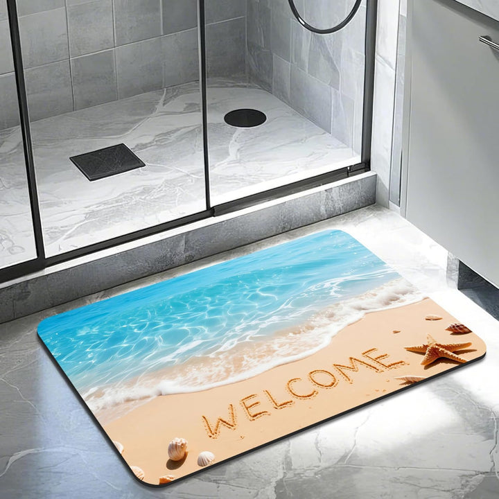 Coastal Themed Bath Mat