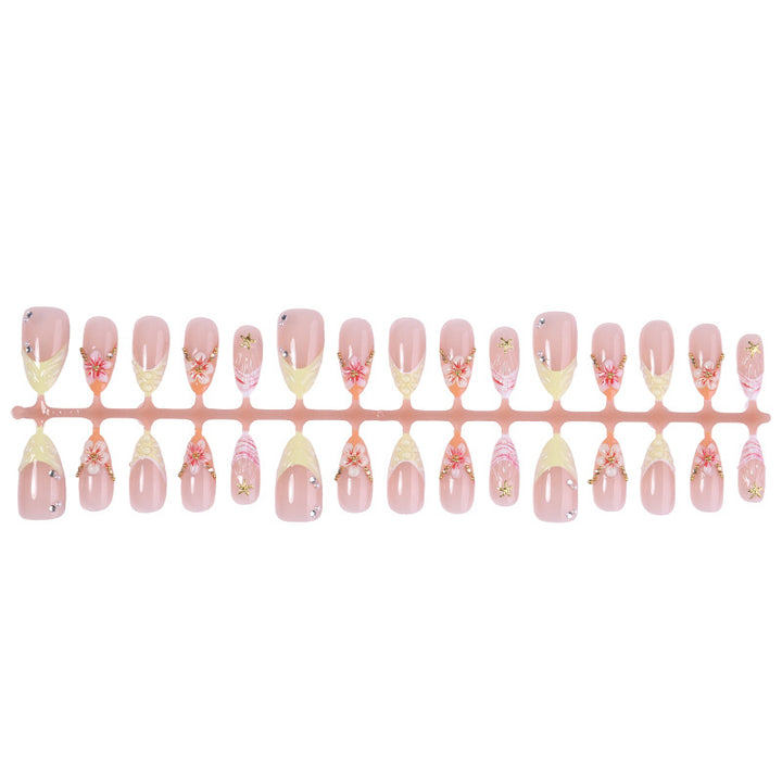 Artificial nail set with glamorous floral and glitter decorations Kalsten