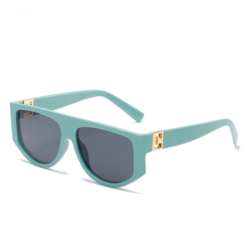 Oversized Shield Sunglasses with Metallic Accents Kalsten