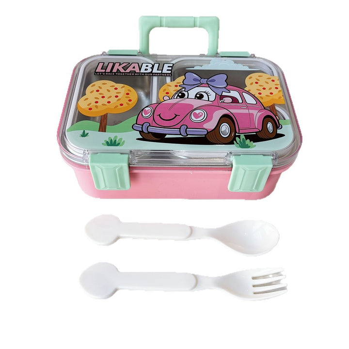 Cartoon-Themed Multi-Compartment Lunch Container