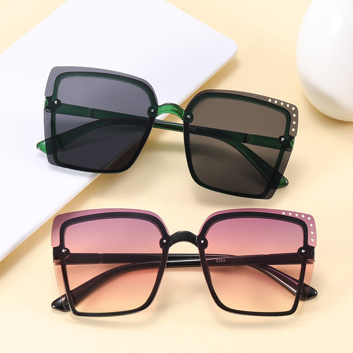 Ladies Square Sunglasses with Sparkling Frame Accents Kalsten