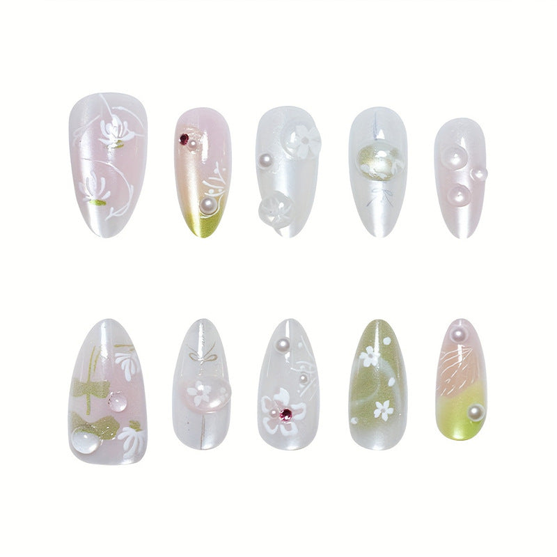 Floral Elegance Press-On Nail Set Kalsten