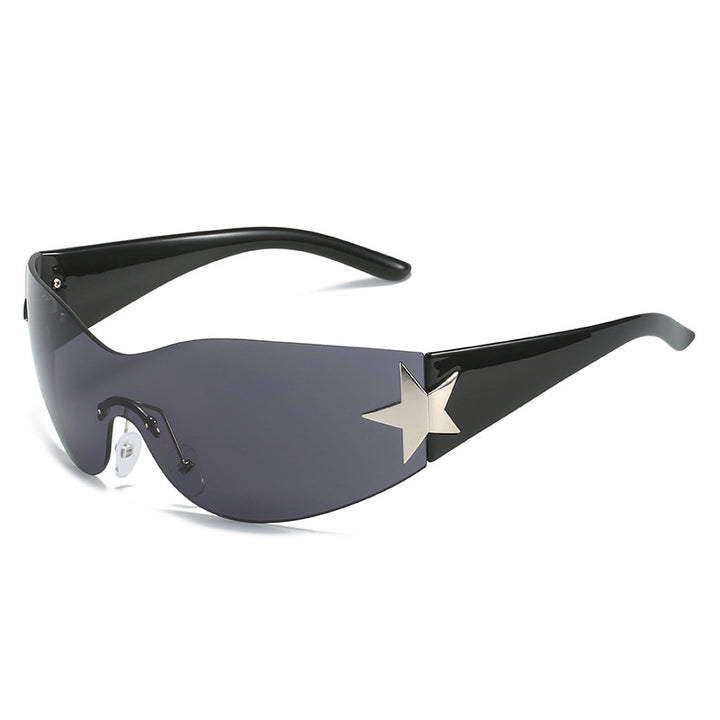 Fashion-Forward Shield Sunglasses with Star Accent Kalsten