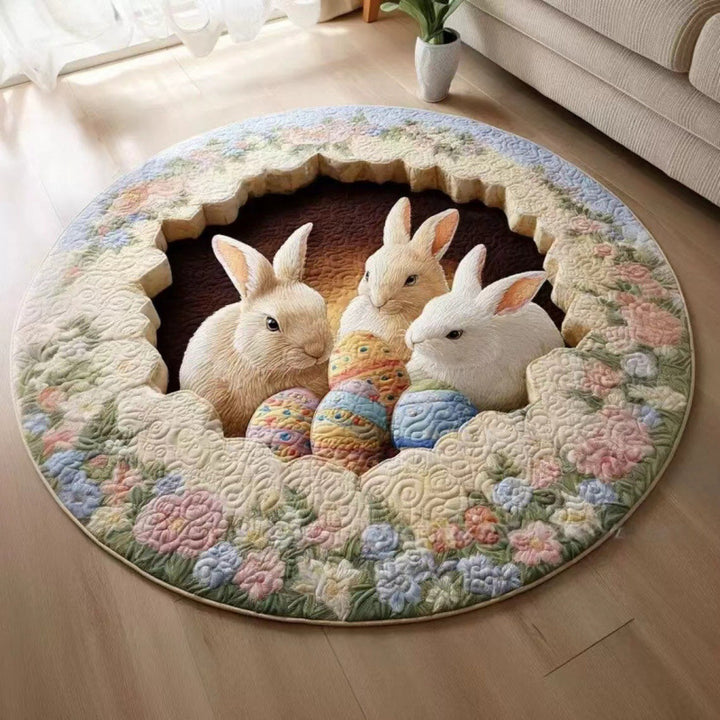 Round Decorative Garden Scene Area Rug