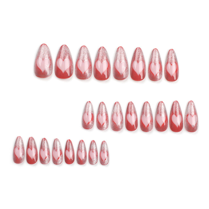Artful Nail Extensions with Heart Design Kalsten
