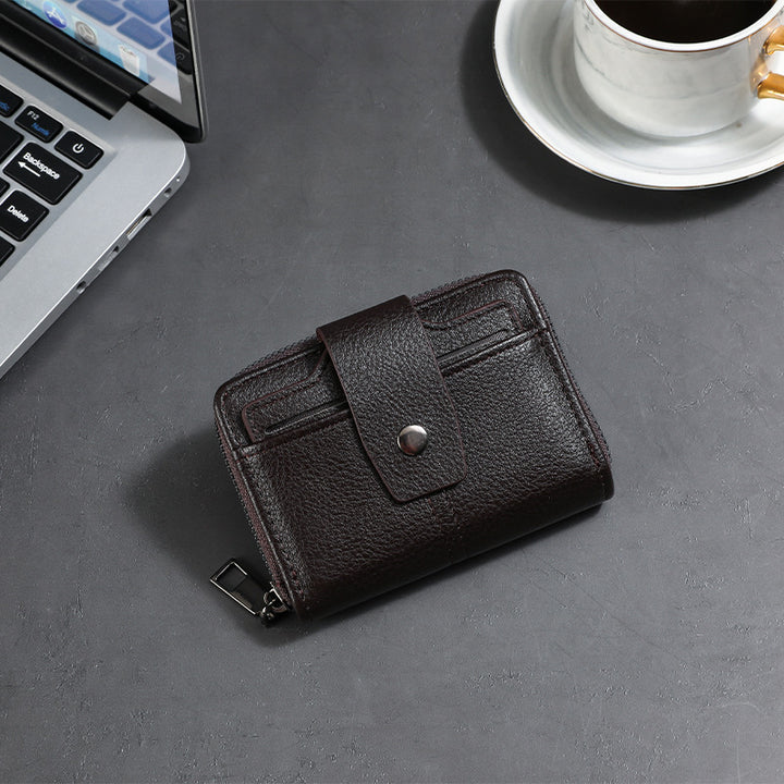 Premium Leather Zippered Card Wallet Kalsten