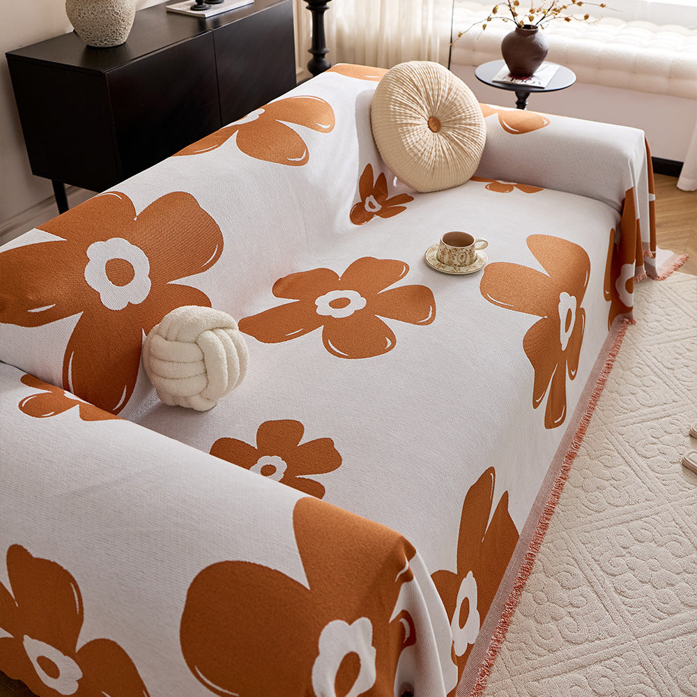 Floral Patterned Sofa Throw Blanket