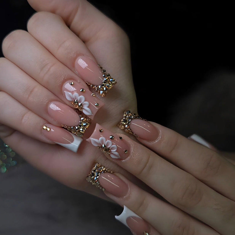 Luxurious Rhinestone Embellished Nail Extensions Kalsten