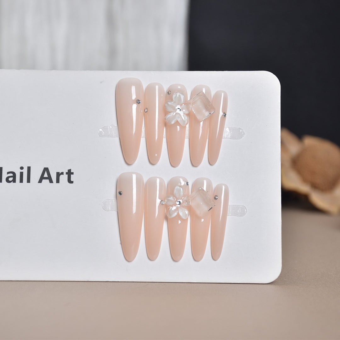 Glamorous Crystal-Studded Stiletto Press-On Nails Kalsten
