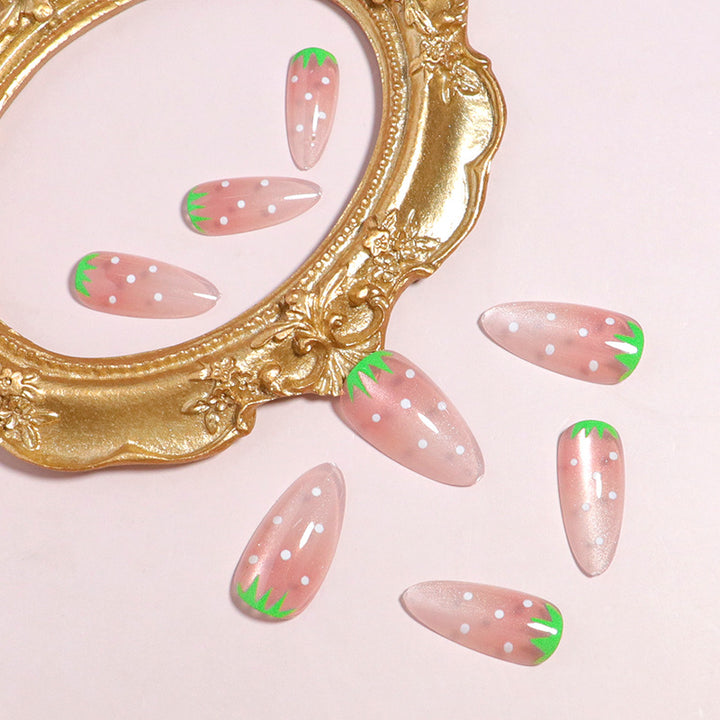 Strawberry-Inspired Artistic Press-On Nail Set Kalsten
