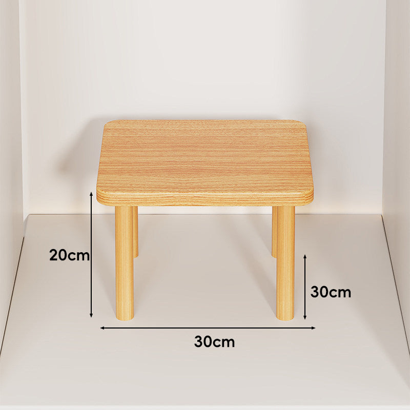Height-Adjustable Rectangular Wooden Riser Table with Detachable Round Legs