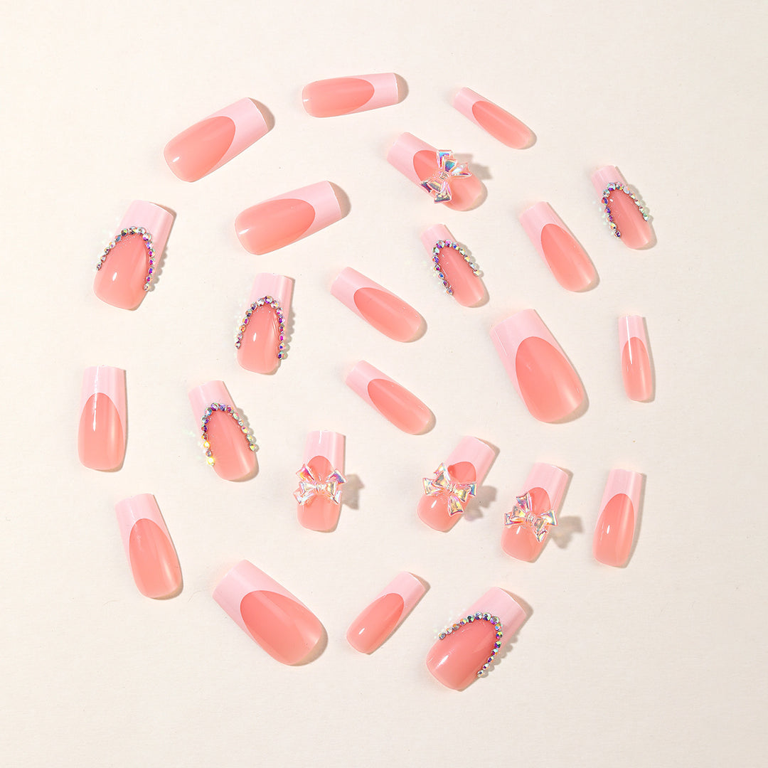 Elegant 3D French Tip Nail Extensions Kalsten