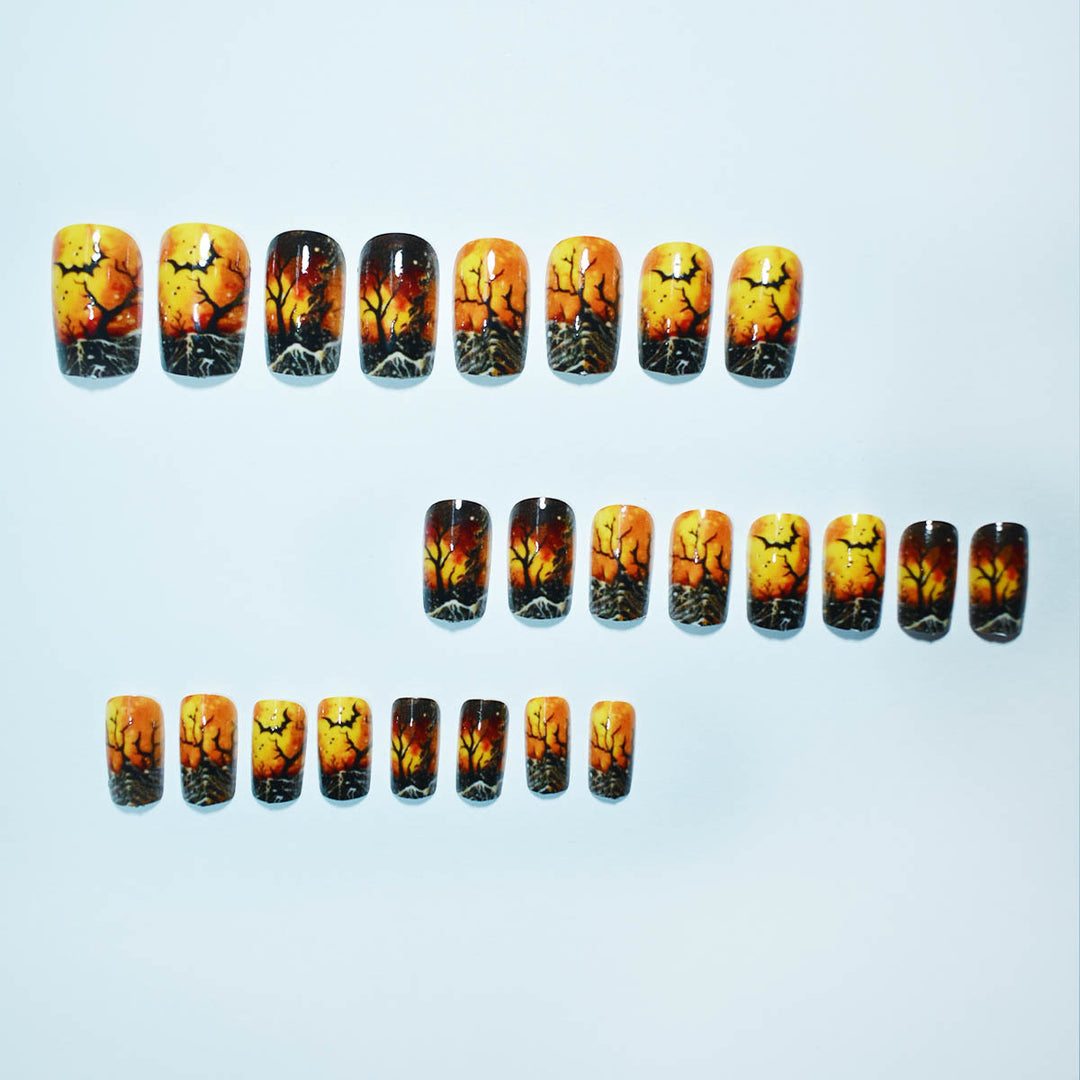 Artistic Halloween-Themed Press-On Nail Set Kalsten